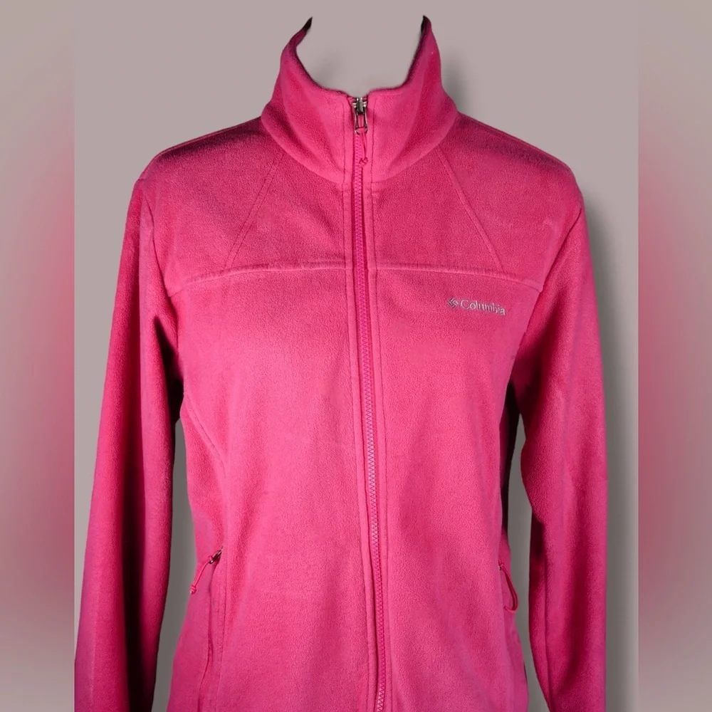 Columbia Women’s Pink Fleece Full Zip Jacket L – Style